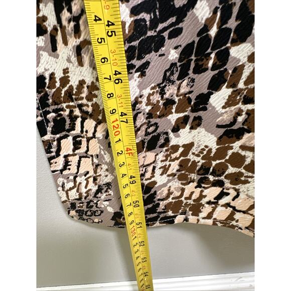 By‎ Anthropologie Square-Neck Slip Dress XS Side Slit Animal Snake Print Edgy - Picture 7 of 7